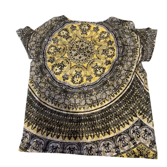 Y2K International Concepts Yellow & Black Bling Top boho hippie eclectic 70s 90s - Picture 5 of 9